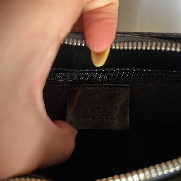 SOLD Vintage Gucci Black Monogram Pochette - Picture 12 of 14